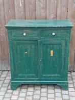 Antieke brocante groene kast, commode met Prachtige Patina, Ophalen, 50 tot 70 cm, 90 tot 105 cm, 100 cm of meer