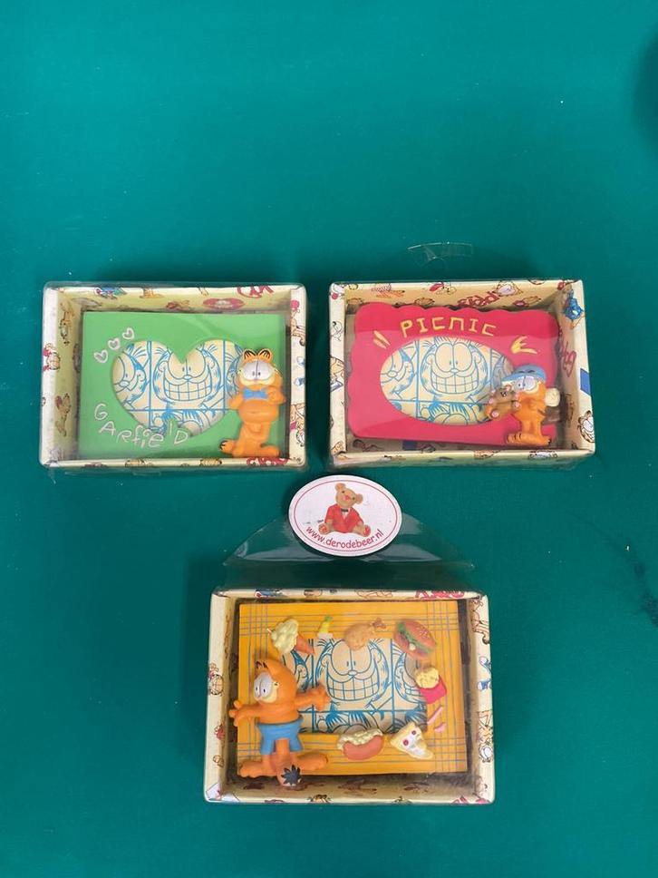 Set van 3 Garfield fotolijstjes, Huis en Inrichting, Woonaccessoires | Lijsten, Zo goed als nieuw, Minder dan 50 cm, Minder dan 50 cm