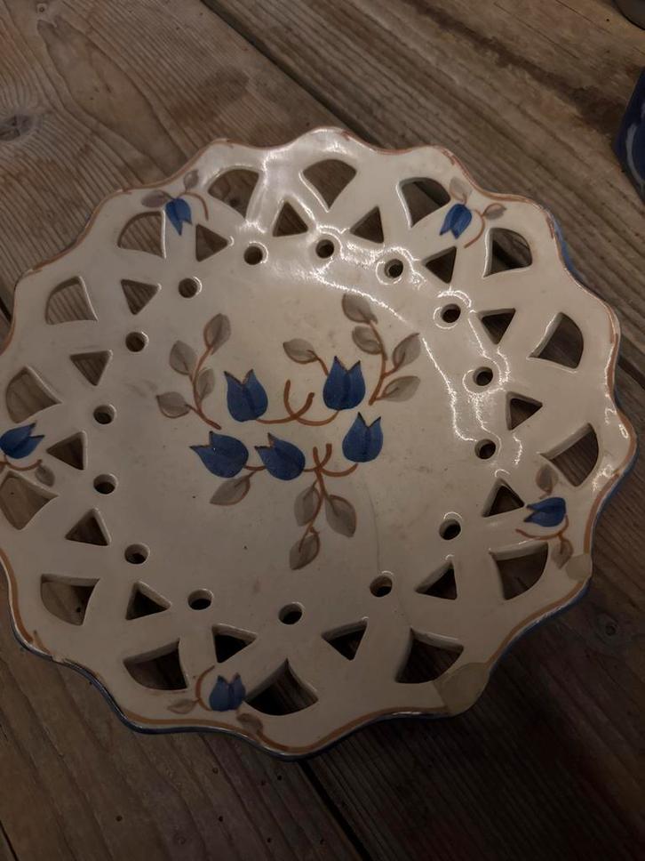 Antieke schaal met initialen, Antiek en Kunst, Antiek | Schalen, Ophalen of Verzenden