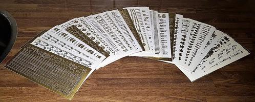 74 gouden stickervellen met verschillende Duitstalige tekst, Hobby en Vrije tijd, Kaarten | Zelf maken, Nieuw, Ophalen of Verzenden