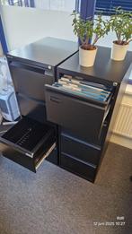 Archief ladenkasten (2x), Huis en Inrichting, Kasten | Ladekasten, Ophalen, Minder dan 50 cm, 100 tot 150 cm, Zwarte / metaal