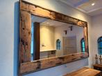 Grote spiegel van oud scheepshout met patina, Ophalen, Gebruikt, 100 tot 150 cm, 125 cm of meer