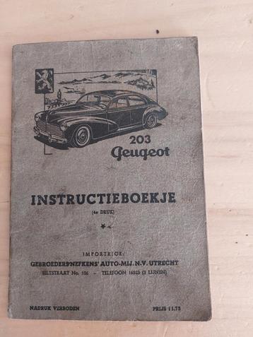 Peugeot 203 Instructieboekje - Gebruikt beschikbaar voor biedingen