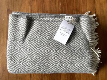 Wol plaid deken 100% lamswol Scandi Living Salt Stone Zweeds beschikbaar voor biedingen