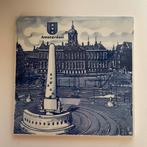 Delfts blauw hand geschilderd tegeltje van Amsterdam, Ophalen of Verzenden