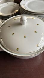 Vintage Kahla Servies Zonnebloem, 52-55 Delig, Gebruikt, Ophalen of Verzenden, Overige stijlen, Porselein