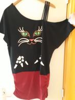 Leuke 'off shoulder' M shirt met kat print!, Ophalen of Verzenden, Gedragen