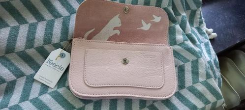 Keecie, leren portemonnee, cat chase medium, Sieraden, Tassen en Uiterlijk, Portemonnees, Nieuw, Overige merken, Roze, Leer, Verzenden