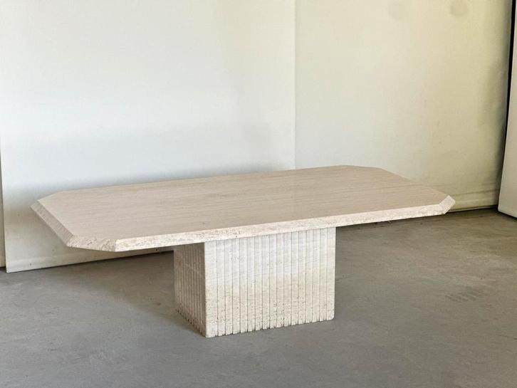 Vintage travertine coffeetable, ca 1980’s, Antiek en Kunst, Antiek | Meubels | Tafels, Ophalen of Verzenden
