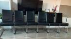 6 zwart leren eetkamerstoelen, Huis en Inrichting, Stoelen, Ophalen, Gebruikt, Zwart, Vijf, Zes of meer stoelen