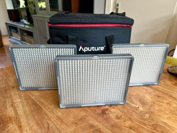 Aputure LED licht set - 3x HR 672 + accesoires in tas beschikbaar voor biedingen