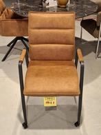 Showroom uitverkoop - MX sofa Eetkamerstoel Tyrza - Cognac, Huis en Inrichting, Stoelen, Ophalen, Bruin, Nieuw, Metaal