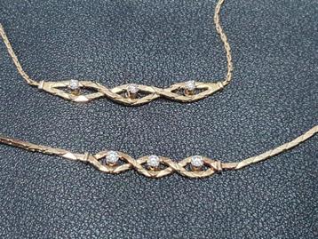 Exclusieve 14 kr gouden ketting met armband als nieuwExclusi beschikbaar voor biedingen