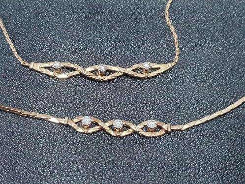 Exclusieve 14 kr gouden ketting met armband als nieuwExclusi, Sieraden, Tassen en Uiterlijk, Kettingen, Nieuw, Goud, Geel, Met edelsteen