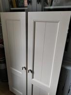 Houten paneeldeuren 2x crème/wit andere zijde grijs, Ophalen, Gebruikt