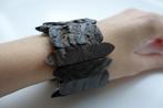 Stoere en robuste armband van waterbuffelhoorn - donkerbruin, Nieuw, Overige materialen, Bruin, Verzenden