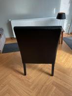 Vier Eetkamerstoelen zwart leer, Huis en Inrichting, Woonaccessoires | Krantenbakken en Lectuurbakken, Ophalen of Verzenden, Gebruikt