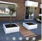 Stalen plantenbak wit nieuw in verpakking! 100 x 100 x 40, Ophalen, Vierkant, Nieuw, Metaal