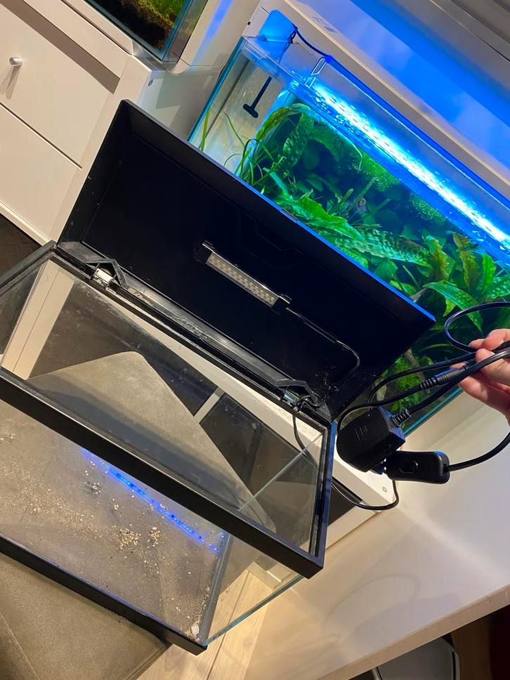 Aquarium set compleet, Dieren en Toebehoren, Vissen | Aquaria en Toebehoren, Zo goed als nieuw, Leeg aquarium, Ophalen