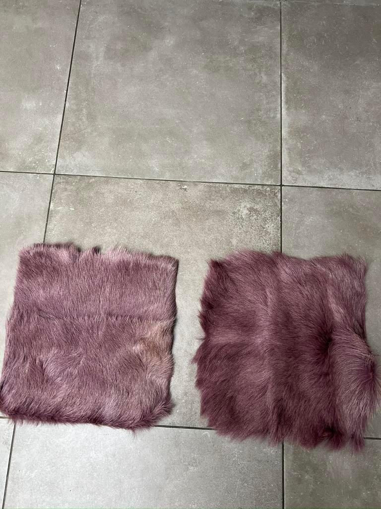 2X NIEUW EIGHT MOOD 100% ECHT GEIT HUID KUSSENSLOOP KUSSEN, Huis en Inrichting, Woonaccessoires | Kussens, Nieuw, Paars, Vierkant