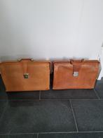 2 vintage lederen dokterstassen, Sieraden, Tassen en Uiterlijk, Tassen | Schooltassen, Ophalen of Verzenden, Gebruikt, Bruin, Aktetas of Boekentas