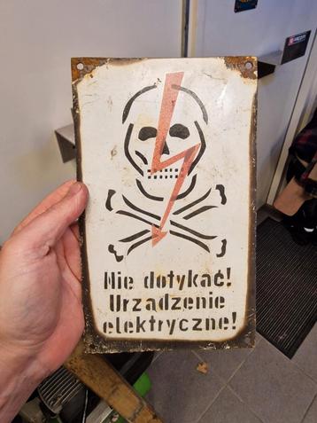 Vintage Metalen Waarschuwingsbord - Niet Aankomen! beschikbaar voor biedingen