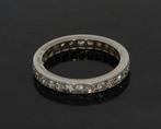 Vintage platina dames alliance ring met 28 diamanten, Goud, Goud, Met edelsteen, 17 tot 18
