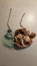 2x antieke tassel deurhanger kwast groen bruin, Antiek en Kunst, Ophalen of Verzenden