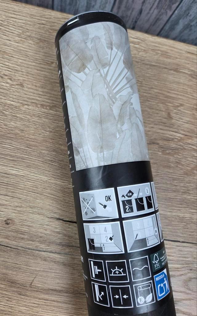 Foto behang 360x255cm - Tropische Bladeren, Huis en Inrichting, Stoffering | Behang, Wit, Zwart, Grijs, minder dan 10 m², Ophalen of Verzenden