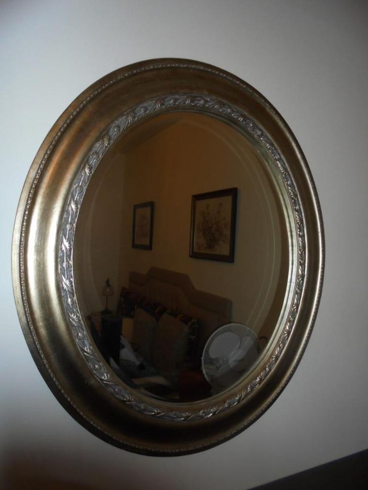 Spiegel / Ovaal / 78 x 69 cm / Geslepen glas, Huis en Inrichting, Woonaccessoires | Spiegels, Zo goed als nieuw, 50 tot 75 cm