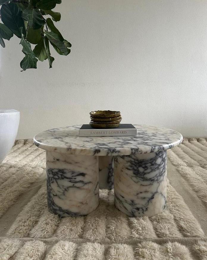 Marmeren coffee table - Ø90, Huis en Inrichting, Tafels | Salontafels, Nieuw, Minder dan 50 cm, 50 tot 100 cm, 50 tot 100 cm, Rond
