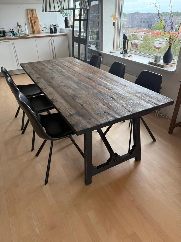 Eetkamertafel, Huis en Inrichting, Tafels | Eettafels, Zo goed als nieuw, 50 tot 100 cm, 200 cm of meer, Vijf personen of meer