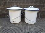 Emaille 2 x luieremmer en bedpan/ondersteek, Ophalen of Verzenden