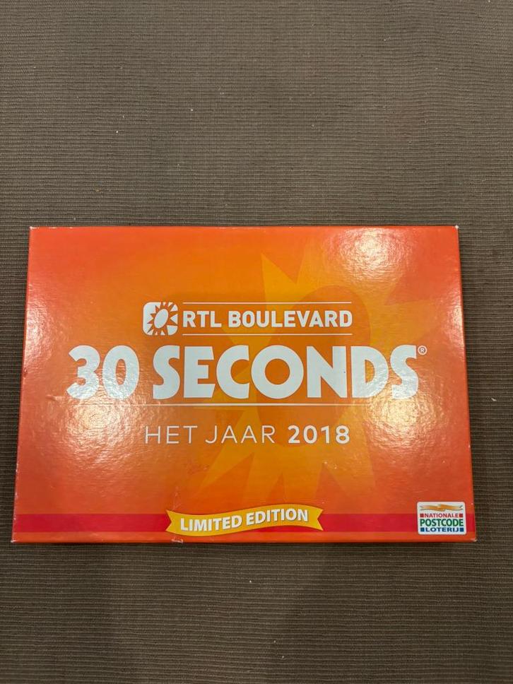30 seconds rtl boulevard 2018 limited edition bordspel 999!, Hobby en Vrije tijd, Gezelschapsspellen | Bordspellen, Zo goed als nieuw