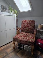 Brocante fauteuile 2x, rood en blauw., Ophalen of Verzenden, Zo goed als nieuw, 75 tot 100 cm, 50 tot 75 cm
