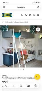 Ikea Vitval Hoogslaper - Wit/Lichtgrijs, Ophalen, Zo goed als nieuw, Hoogslaper