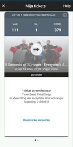 5 seconds of summer tickets VIP zitplaatsen, Tickets en Kaartjes, Twee personen, Hard Rock of Metal