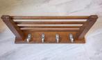 Houten vintage kapstok met hoedenplank, Wandkapstok, Gebruikt, Ophalen of Verzenden, Minder dan 100 cm
