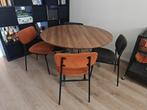Ronde eettafel (ø120cm) + 4 stoelen, Ophalen, Gebruikt, Rond, 100 tot 150 cm