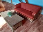 GRATIS FOR FREE bankje met tafel en stoel van rotan, Ophalen, Tweepersoons, 75 tot 100 cm, Zo goed als nieuw
