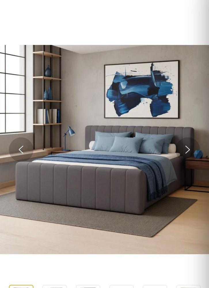 Boxspring nieuw in doos, Huis en Inrichting, Slaapkamer | Boxsprings, Zo goed als nieuw, 180 cm, 200 cm, Tweepersoons, Grijs, Ophalen of Verzenden