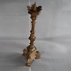 antieke kandelaar model kerkkandelaar koper 33 cm. hoog, Antiek en Kunst, Antiek | Kandelaars, Ophalen, Koper of Brons