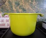 Le Creuset, Enzo Mari limoen groene fondue/ sauzenpan, Kookpan of Snelkookpan, Gebruikt, Ophalen of Verzenden, Gietijzer