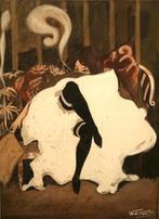 Exclusieve Art Nouveau gouache, Antiek en Kunst, Kunst | Schilderijen | Klassiek, Ophalen