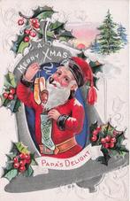Fantasie Kerstman in klok met relief PRACHTIG, Ophalen of Verzenden, 1920 tot 1940, Ongelopen, Overige thema's