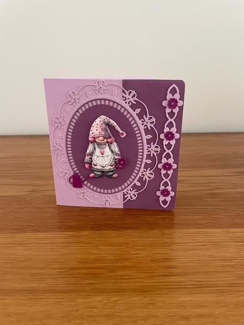 Kaartje gnome (9), Hobby en Vrije tijd, Kaarten | Zelfgemaakt, Nieuw, Overige thema's, Ophalen of Verzenden