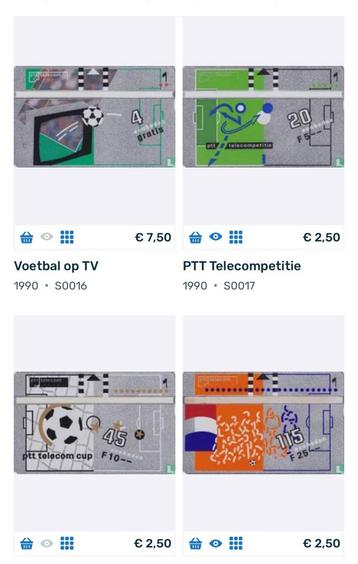 4 telefoonkaarten - KNVB PTT Telecom - Kerstgeschenk 1990 beschikbaar voor biedingen