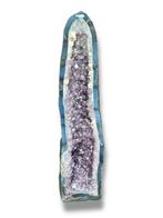 Amethist Geode XXL met pracht Agaat rand - 124 cm (!), Verzamelen, Mineralen en Fossielen, Ophalen, Mineraal