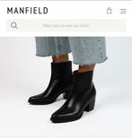 Zwarte leren enkellaarsjes Manfield, Zwart, Lage of Enkellaarzen, Ophalen of Verzenden, Zo goed als nieuw