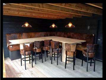 Bistro barkrukken in echt koeienhuid beschikbaar voor biedingen